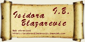 Isidora Blažarević vizit kartica